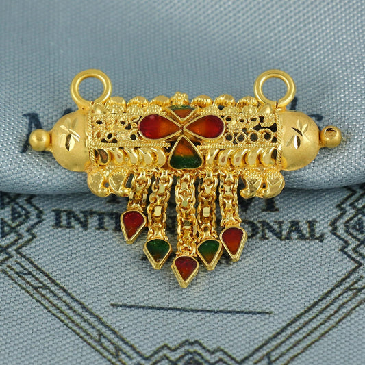 Real Yellow Gold Pendant Indian Handmade Jewelry, K6975