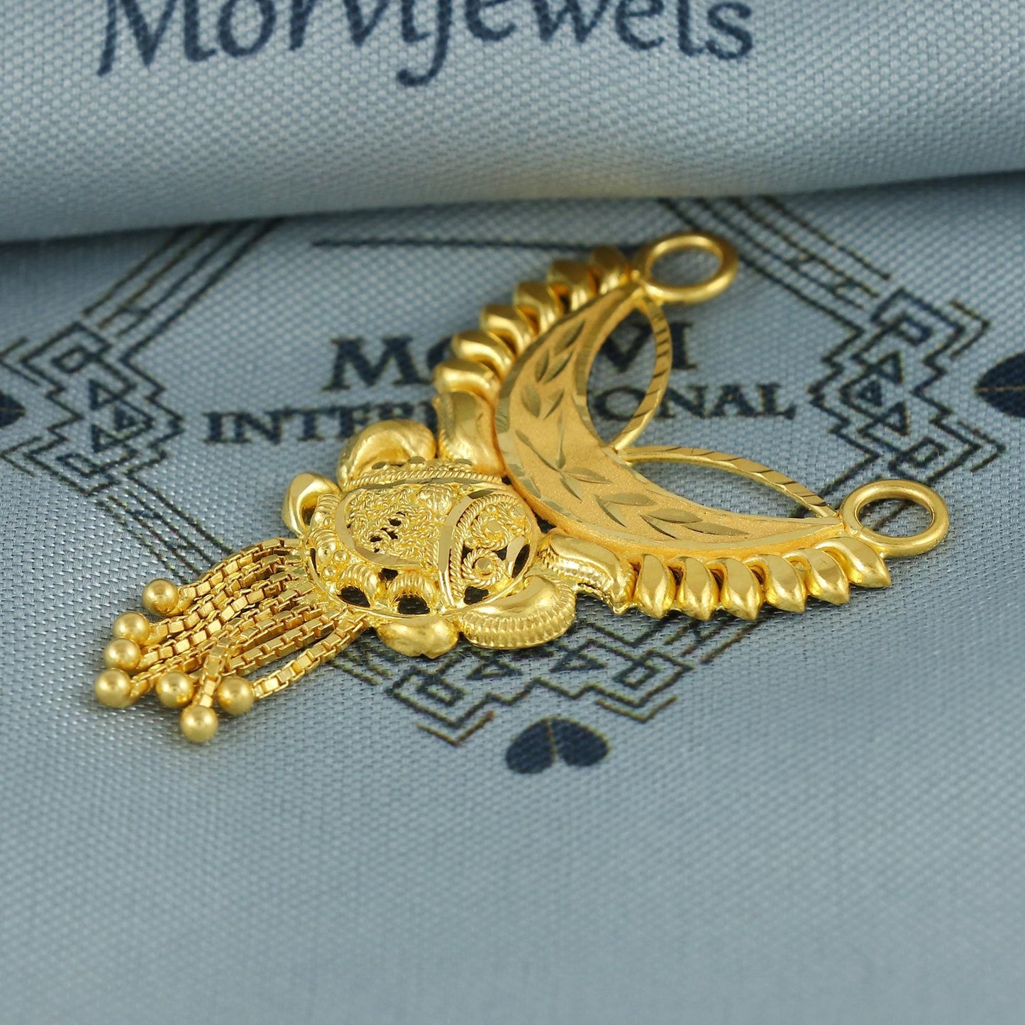 Real Yellow Gold Pendant Indian Handmade Jewelry, K6976