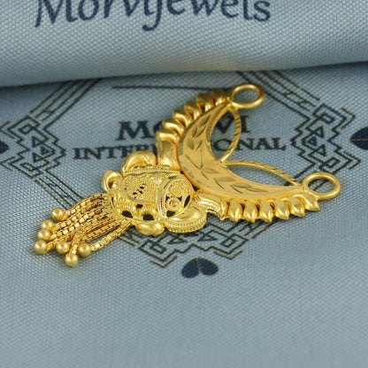 Real Yellow Gold Pendant Indian Handmade Jewelry, K6976