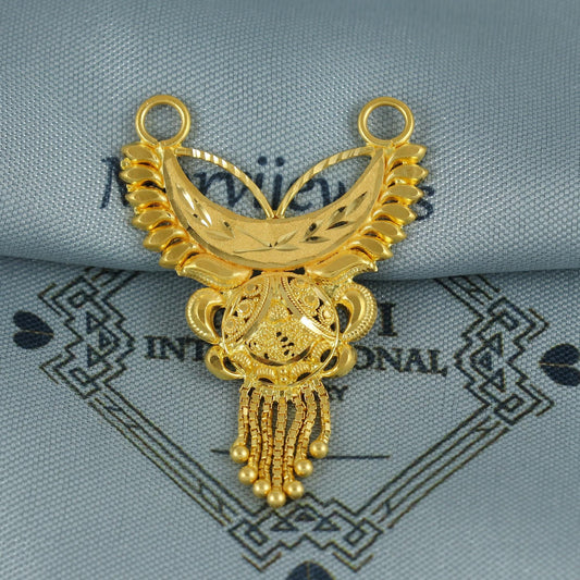 Real Yellow Gold Pendant Indian Handmade Jewelry, K6976