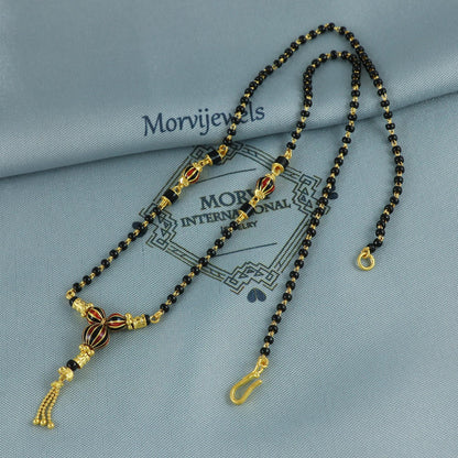 mangalsutra 22k 22k gold chain black beads chain necklace, K6977