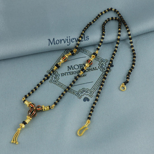 mangalsutra 22k 22k gold chain black beads chain necklace, K6977