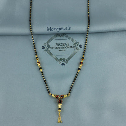 mangalsutra 22k 22k gold chain black beads chain necklace, K6977
