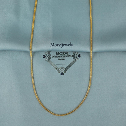 22k Gold Chain Mini Herringbone, Braided Chain Jewelry, 26 28 30 inch, K6978