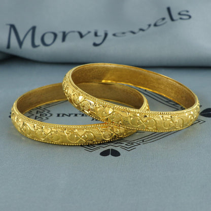 Solid Real 22k Gold Bangles Indian Handmade, Traditional Vintage ethnic Jewelry, Bangle Bracelet pair Wedding Jewelry, inner wax, MJ0140