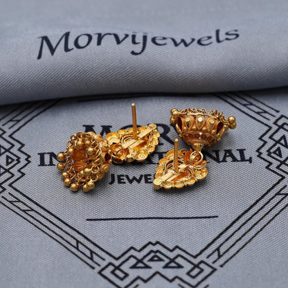 22k Gold Earrings Jhumki Jhumka indian wedding women jewelry, K6983