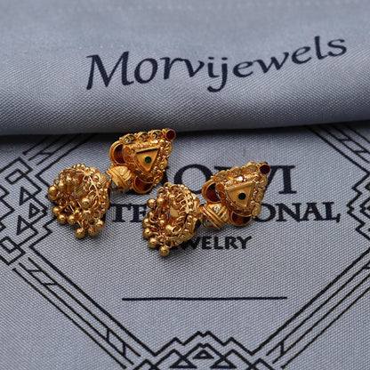 22k Gold Earrings Jhumki Jhumka indian wedding women jewelry, K6985