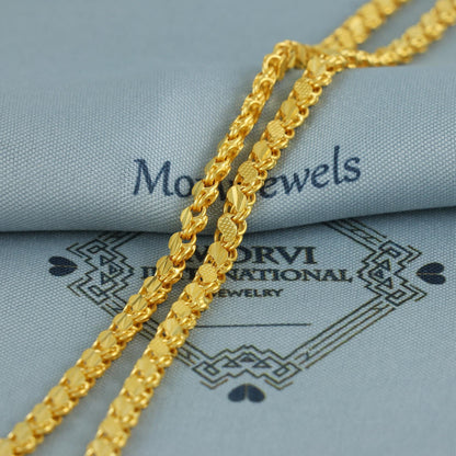 22k Yellow Gold Chain Necklace Gift , all sizes, 22k karat 22kt 22ct Indian Gold Handmade chain necklace Jewelry for gift, K6974