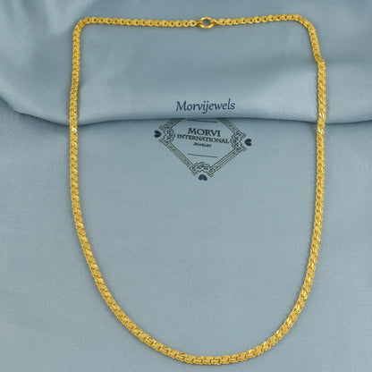 22k Yellow Gold Chain Necklace Gift , all sizes, 22k karat 22kt 22ct Indian Gold Handmade chain necklace Jewelry for gift, K6974