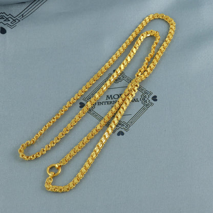22k Yellow Gold Chain Necklace Gift , all sizes, 22k karat 22kt 22ct Indian Gold Handmade chain necklace Jewelry for gift, K6974