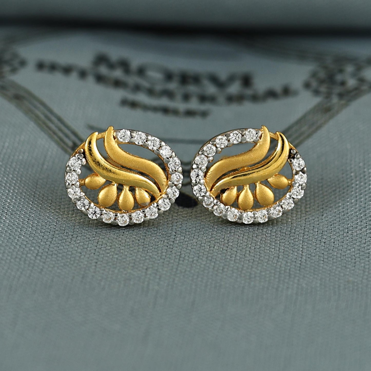 22k Gold Stud Earrings Dainty Indian Jewelry Exclusive Authentic BIS Hallmarked Stamped "22k916" Jewelry, K6986