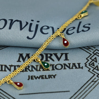 Handmade 22k Gold Nose Chain, Hoop chain, Nose Ring Chain, Indian Jewelry, 6.5 Inch Long, Elegant Design, K7022