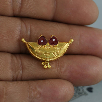 22k Gold Pendant Amulet Jewelry, Tabiz Style Traditional Indian Gold Jewelry, vintage antique design, K7074