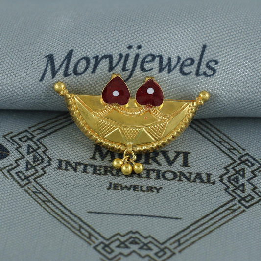 22k Gold Pendant Amulet Jewelry, Tabiz Style Traditional Indian Gold Jewelry, vintage antique design, K7074