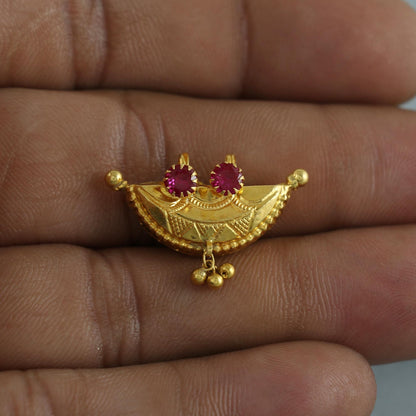 22k Gold Pendant Amulet Jewelry, Tabiz Style Traditional Indian Gold Jewelry, vintage antique design, K7075