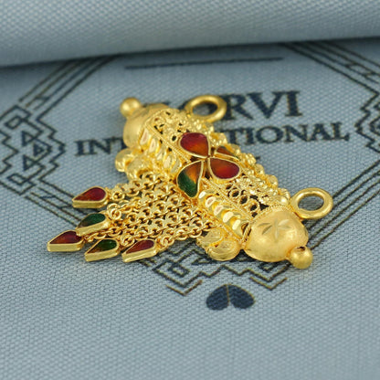 Real Yellow Gold Pendant Indian Handmade Jewelry, K6975