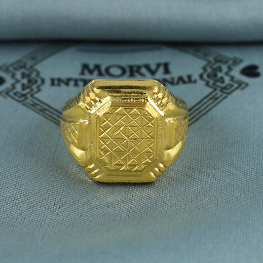 Solid 20k Yellow Gold Ring Size 6 7 8 and All Size, 20k Gold Handmade Ring, Indian Gold Ring, K6979