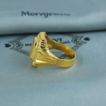 Solid 20k Yellow Gold Ring Size 6 7 8 and All Size, 20k Gold Handmade Ring, Indian Gold Ring, K6979