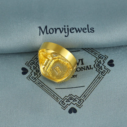 Solid 20k Yellow Gold Ring Size 6 7 8 and All Size, 20k Gold Handmade Ring, Indian Gold Ring, K6979