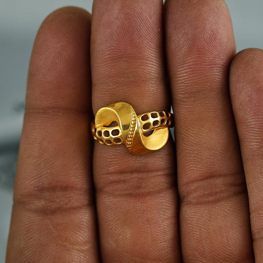22k Solid Gold Ring Jewelry, Handmade Indian Ring, Designer Gold Ring,