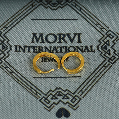 18k Gold Hoop Bali Earrings , Handmade Yellow gold earrings for women, Small Tiny Hoops, dainty indian gold earrings for teens, K6992
