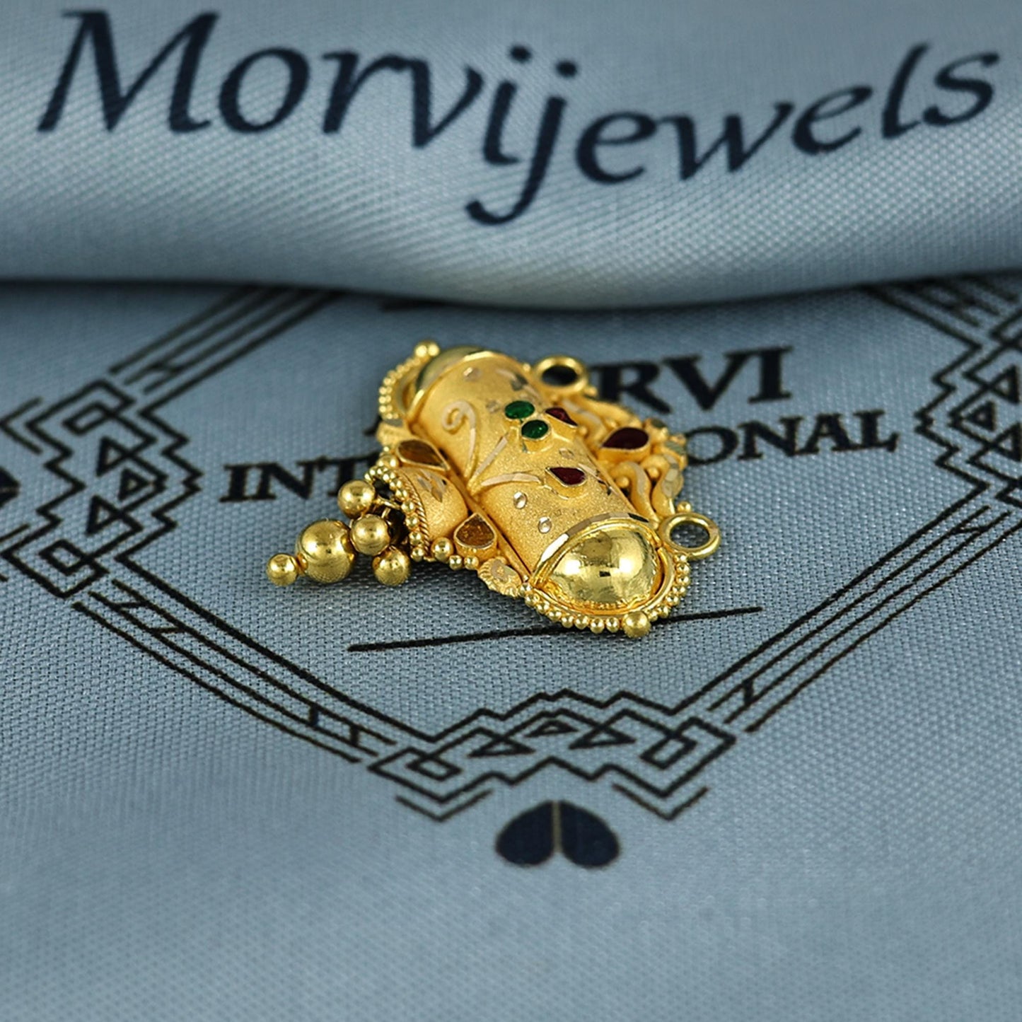Pure 22k Yellow Gold Pendant Necklace Handmade Indian Mangalsutra Handmade Vintage Antique Design Jewelry, K7011