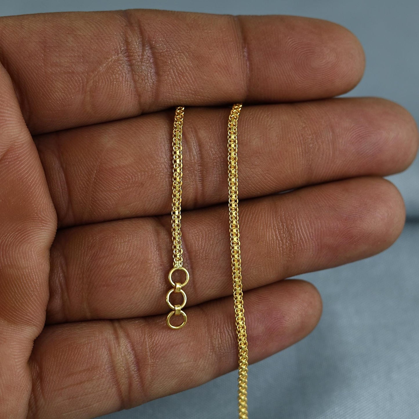 Handmade 22k Gold Ear Chain, Kaan chain,Kanoti, Indian Jewelry, 5 Inch Long, Elegant Design with Adjustable Fit, K7017