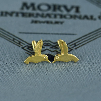18k Gold Studs earrings, screw back small earrings, Genuine Gold Earrings Indian Handmade Jewelry for Women, K7024