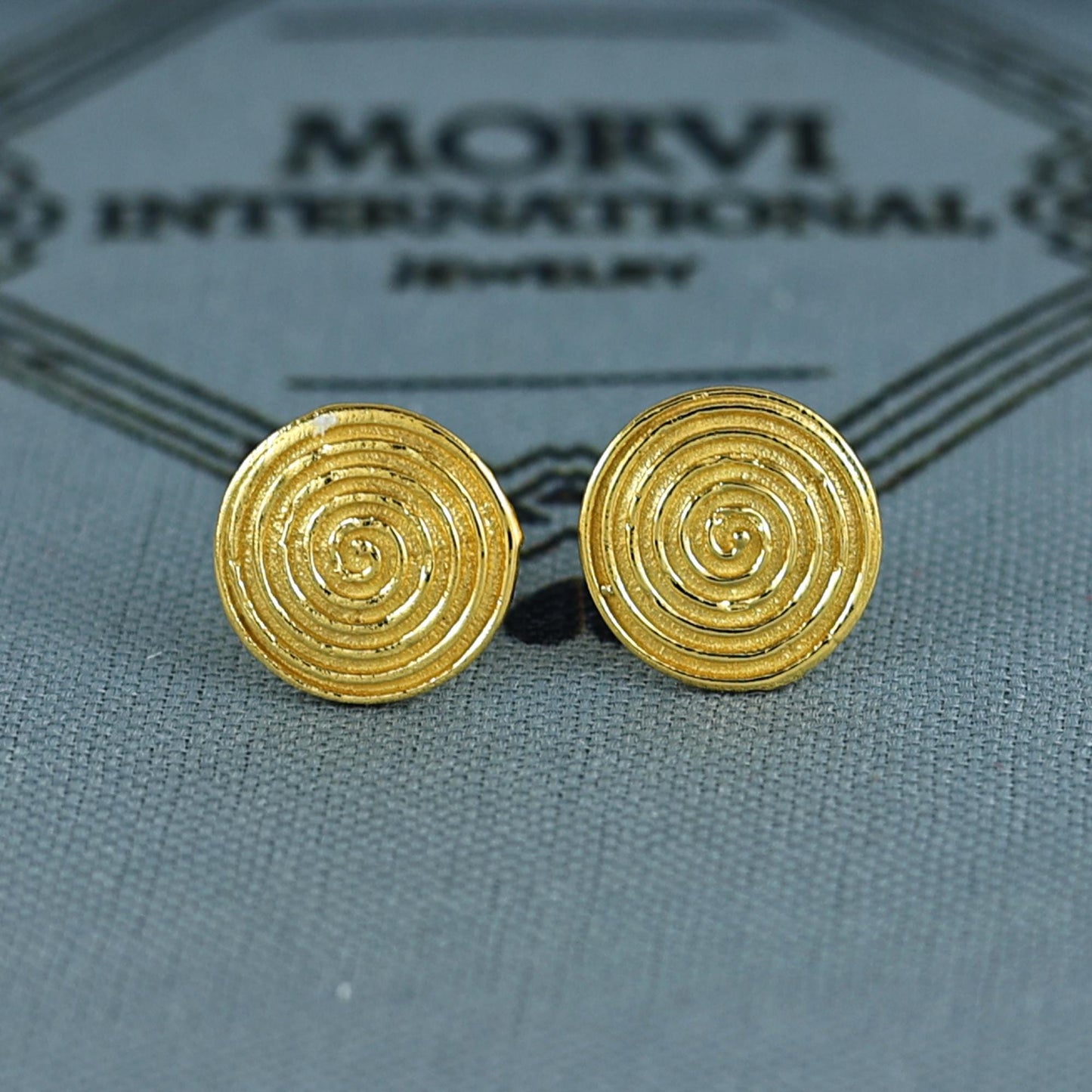 18k Gold Studs earrings, screw back small spiral earrings, Genuine Gold Earrings Indian Handmade Jewelry for Women, K7042