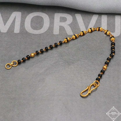 22k Gold Bracelet chain Handmade Black Beads, Beads Mangalsutra Bracelet Jewelry for Gift, ,K5341