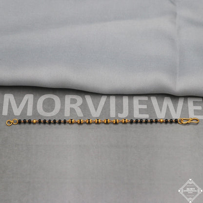 22k Gold Bracelet chain Handmade Black Beads, Beads Mangalsutra Bracelet Jewelry for Gift, ,K5341