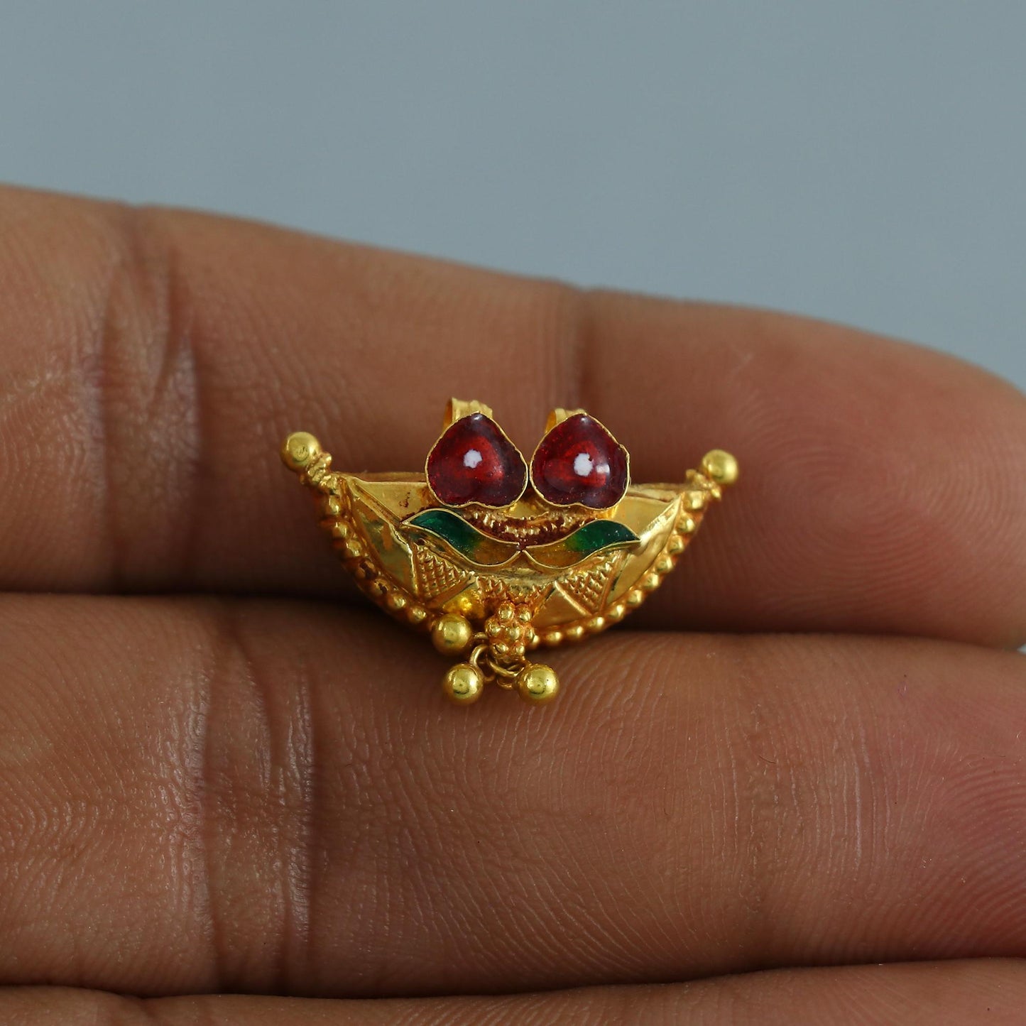 22k Gold Pendant Amulet Jewelry, Tabiz Style Traditional Indian Gold Jewelry, vintage antique design, K7073