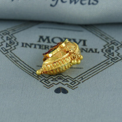 22k Gold Pendant Amulet Jewelry, Tabiz Style Traditional Indian Gold Jewelry, vintage antique design, K7073