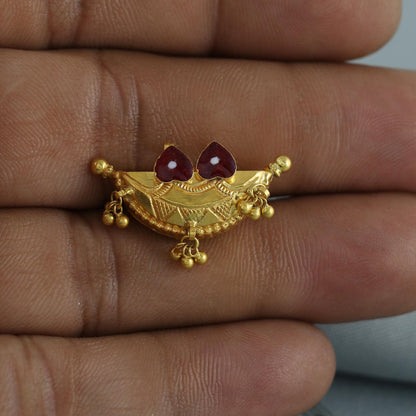 22k Gold Pendant Amulet Jewelry, Tabiz Style Traditional Indian Gold Jewelry, vintage antique design, K7076