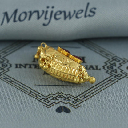 22k Gold Pendant Amulet Jewelry, Tabiz Style Traditional Indian Gold Jewelry, vintage antique design, K7076
