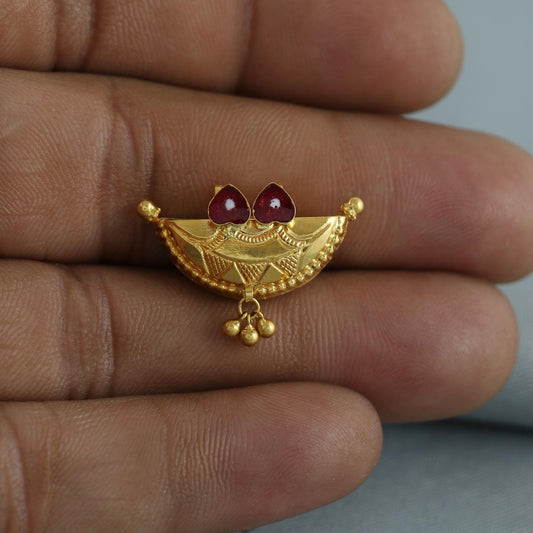 22k Gold Pendant Amulet Jewelry, Tabiz Style Traditional Indian Gold Jewelry, vintage antique design, K7080