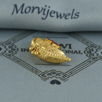 22k Gold Pendant Amulet Jewelry, Tabiz Style Traditional Indian Gold Jewelry, vintage antique design, K7080